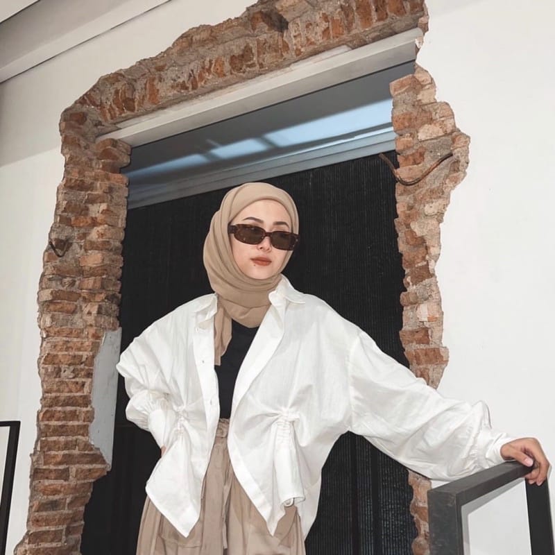 BEFAST - ZEC OOTD Kemeja Oversize NICAN / Syiril Seril Oversize Top / Pakaian Wanita / Atasan Lengan Panjang / Kemeja Oversize  Wanita / Fashion Wanita Kekinian / Trendy / Kemeja Serut Terbaru / Kem Polos Casual / Outfit Cewe Kue