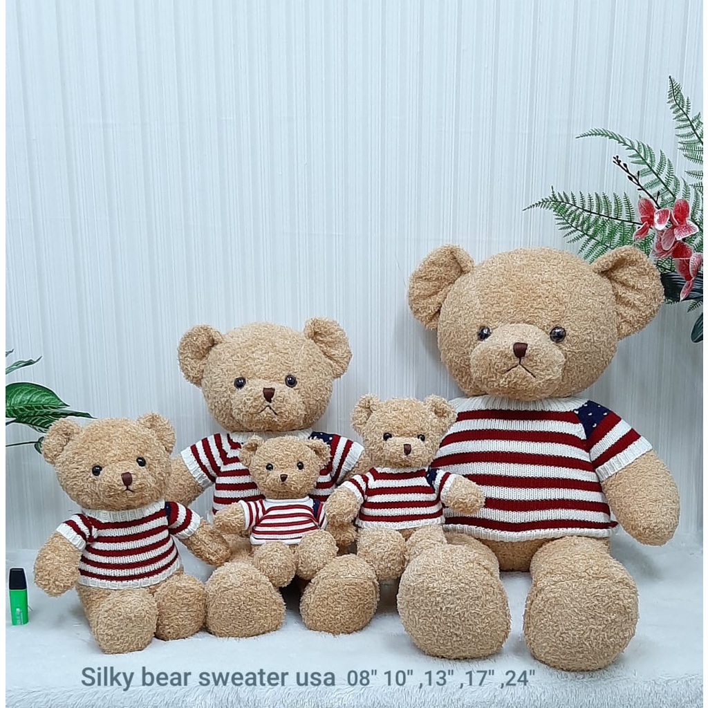 Boneka Teddy Bear Sweater Size 17&quot;/70cm/boneka beruang baju/boneka lucu/kado ultah/Boneka Bear