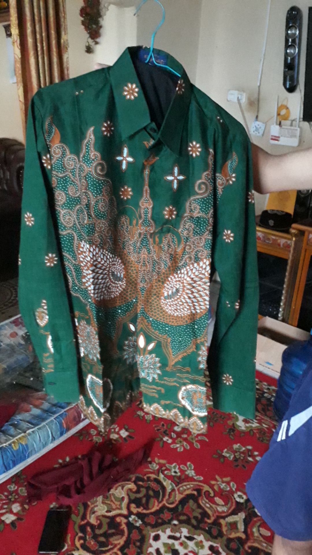 Wedanta Pinus Kemeja Batik Hijau Botol Pria Lengan Panjang Bso Official