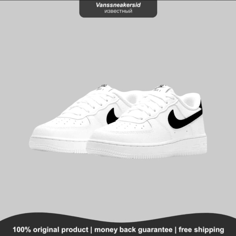 NIKE AIR FORCE 1 WHITE BLACK SWOOSH BNIB ORIGINAL