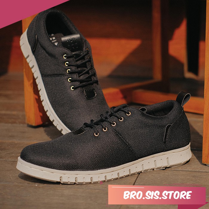 POWELL BLACK | BROSIS x Navara | Sepatu Sneakers Sepatu Cowok Sneakers Pria Sepatu Kasual
