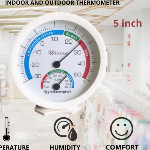 ❀ termometer ruangan /hygrometer analog 5 inch ✸