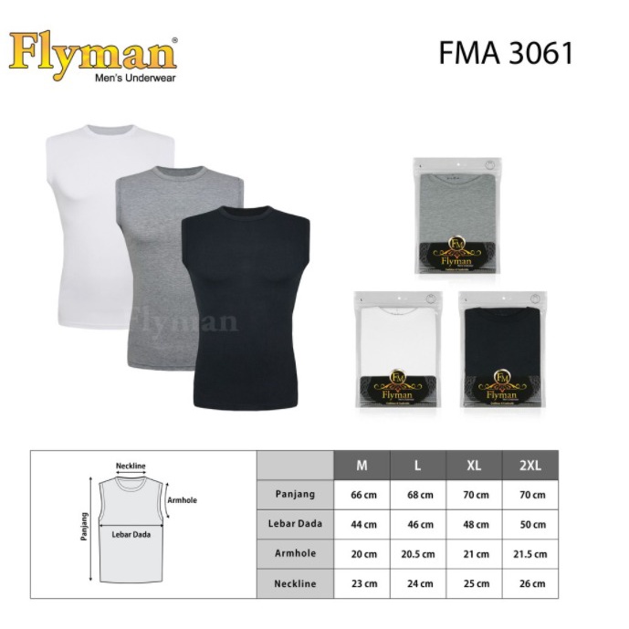 Flyman Kaos Dalam Pria Dewasa Singlet Pria Dewasa FMA 3061 Underwear