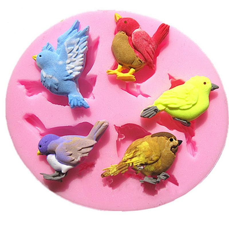 Cetakan Fondant Bentuk Burung 3d Bahan Silikon Untuk Dekorasi Kue