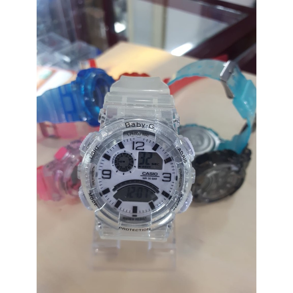PALING LAKU  JAM TANGAN SPORT DIGITAL ANAK CASIO BABY G JELLY PUTIH