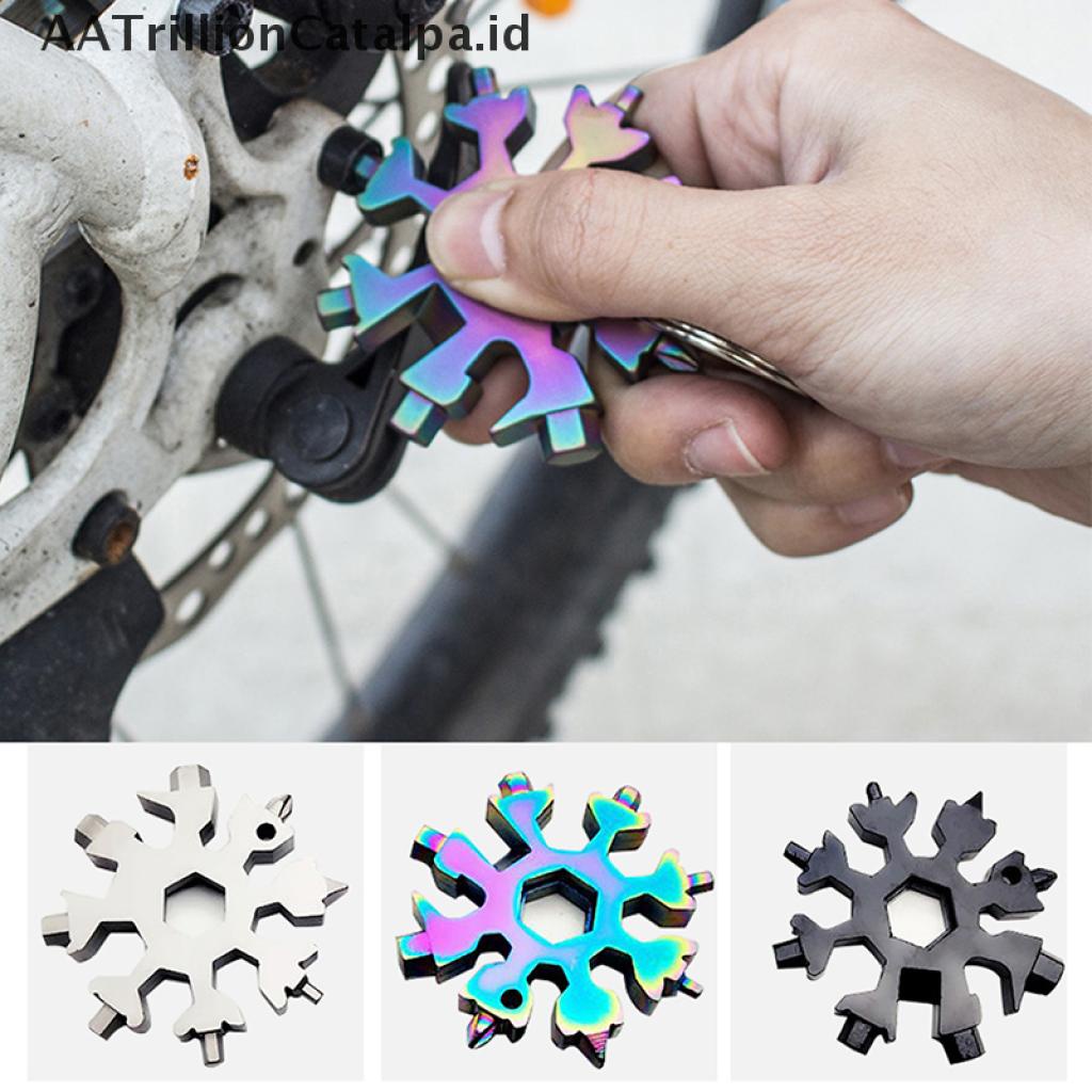 (Aatrillioncatalpa) 18 In 1 Kunci Hex Mini Multi Saku Bentuk Snowflake Untuk Outdoor / Hiking