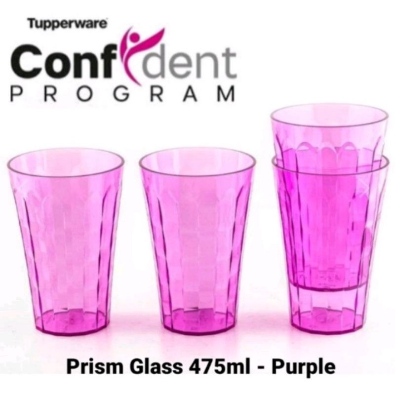 Tupperware Prisma glass 475 ml / gelas kristal ungu