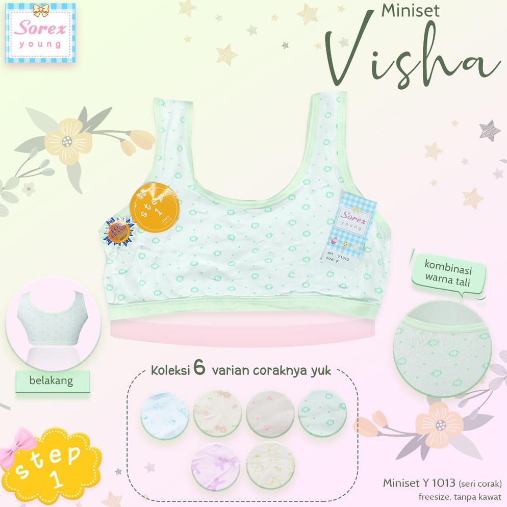 KAA.21Jl22p | Sorex Young Miniset Anak Remaja Step 1 Freesize Tanpa Kawat Visha Y 1013
