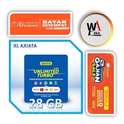Kartu Perdana XL Combo Lite 28GB "UNLIMITED TURBO"