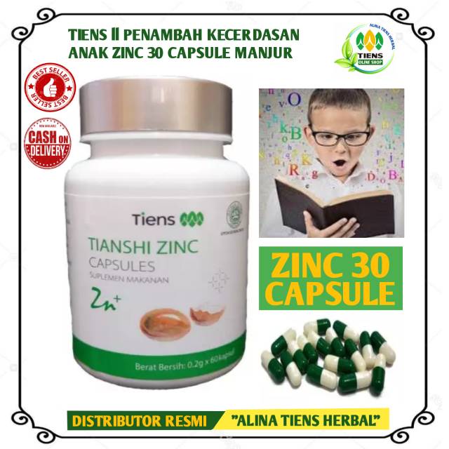 Tiens Ll Zinc Vitamin Penambah Kecerdasan Dan Penguat Daya Ingat Anakkemasan Ecer 30 Capsule