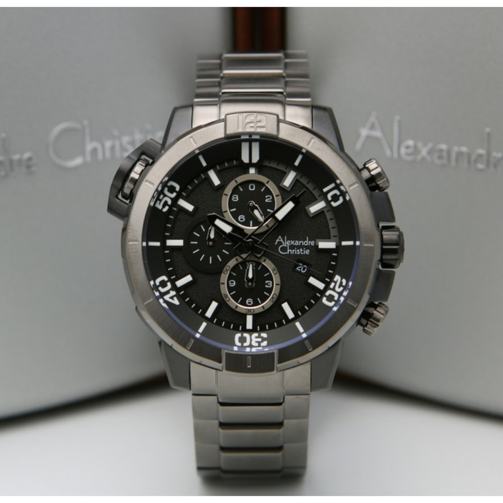 Alexandre Christie AC6554 Original Jam Tangan Pria Stainless Full Black