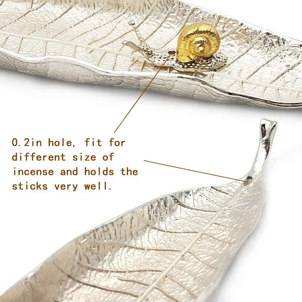 [Elegan] Set Tempat Dupa Zinc Alloy Daun Hadiah Ash Catcher Keong Budha Perlengkapan Pedupaan