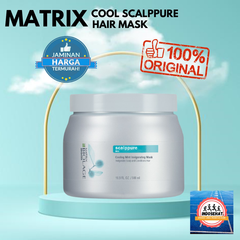 MATRIX Biolage Scalppure Cooling Mint Hair Mask - Masker Perawatan Pelembut Rambut Kulit Kepala Berminyak 500 ml