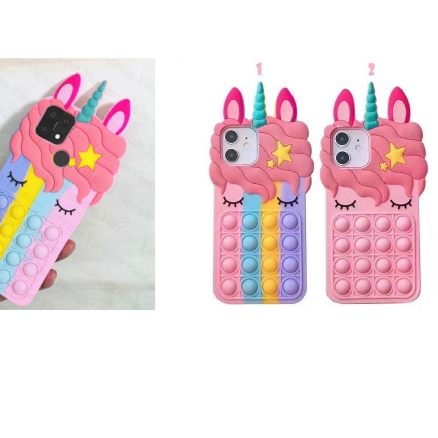 『Terbaru』 Case Pop it Infinix Smart 5 Smart 6 3D Karakter Unicorn Kuda Poni Casing Silikon 
