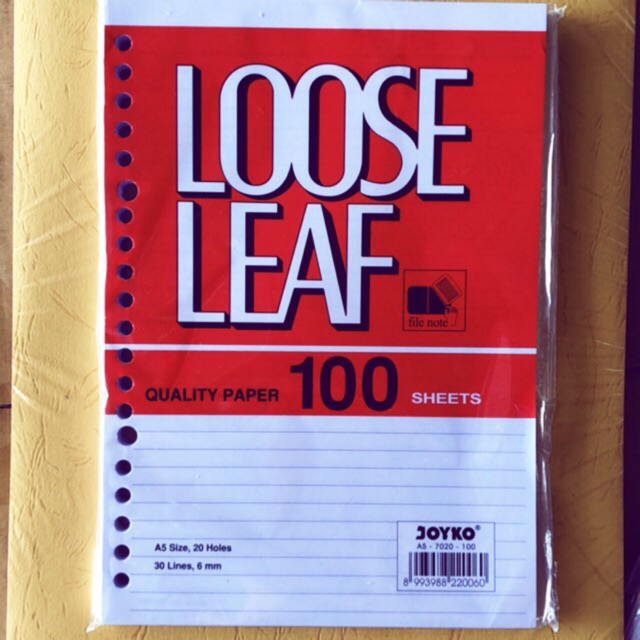 

Kertas Binder A5-7020-100 / Loose leaf bergaris Garis ukuran A5 isi 100 lembar Joyko