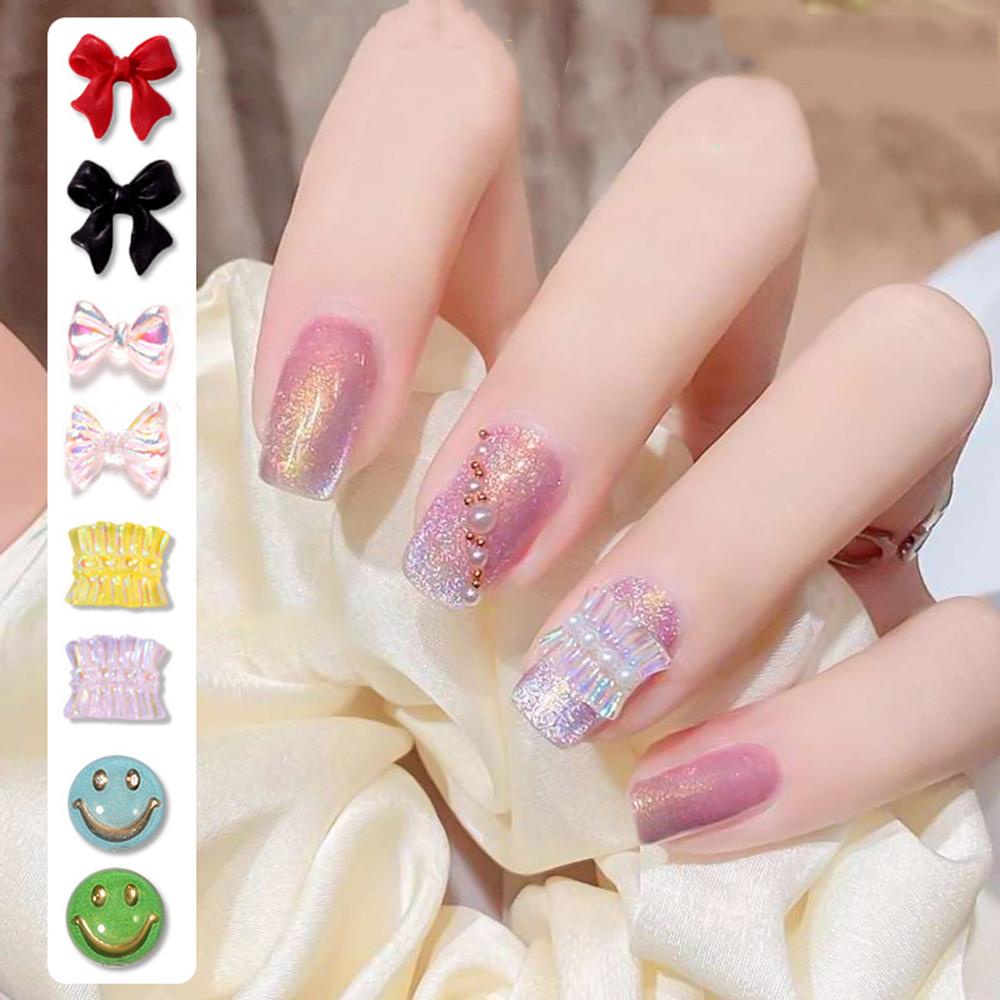 Mxbeauty 3D Dekorasi Nail Art Wajah Tersenyum Halus Manikur Aksesoris DIY Alat Kecantikan Kuku