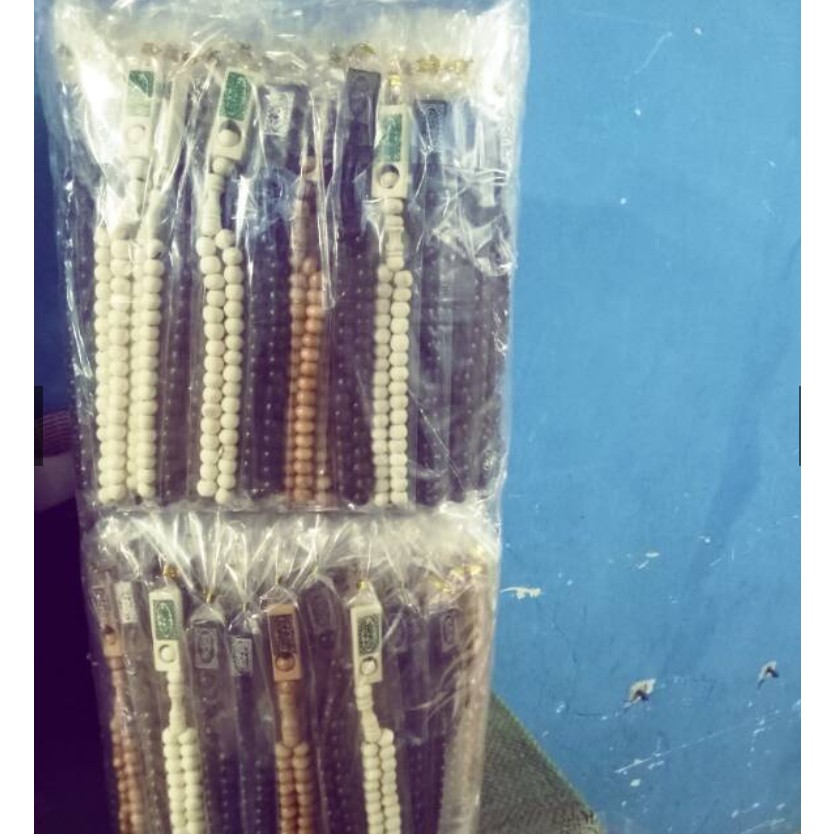 [Bayar di Tempat] 50 PCS Souvenir tasbih - tasbih kayu - tasbih kayu 33 butir kemas plastik