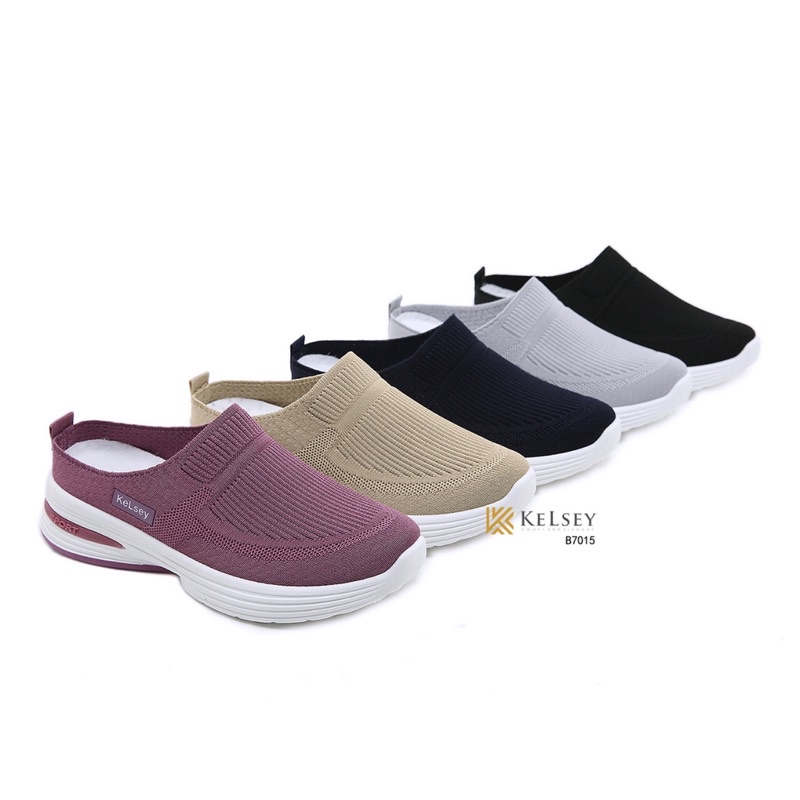 Nicole Sandal Wedges Selop Flyknit Wanita 4,5cm / Sandal Kelsey Wanita B7015