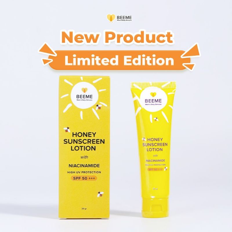 Beeme Honey Sunscreen Lotion with Niacinamide SPF 50+++ 20gr | Sunscreen Ibu dan Anak