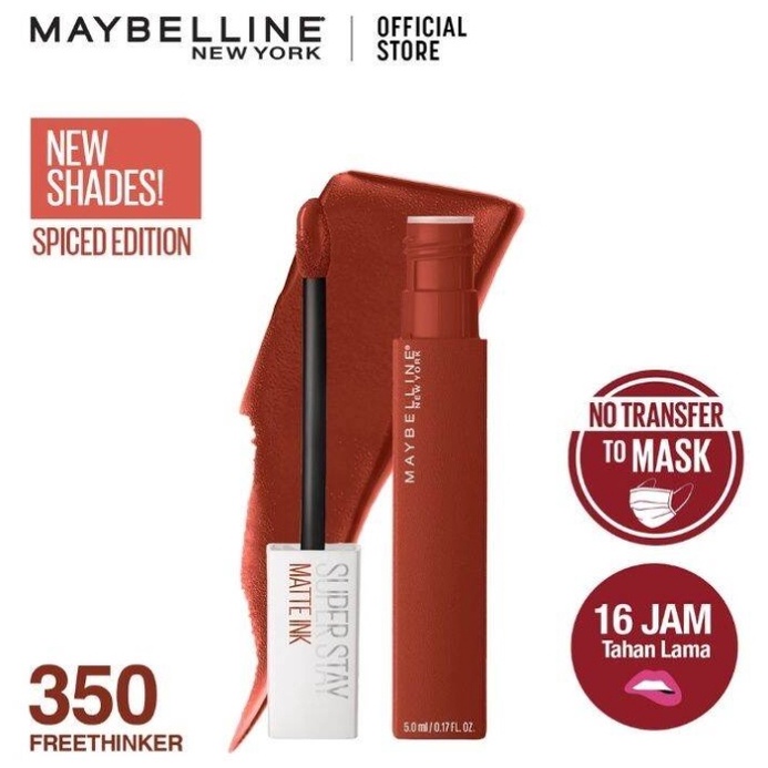 ORI 100% Maybelline Superstay Matte Ink Liquid Matte Lipstick Make Up Tahan Lama Hingga 24 Jam lipstik lipstick maybelin maybeline lipten maybeline my beline supertstay lipstik maybelline ori tahan lama lip matte maybelline original 220 Ambitios 385-350 Freethinker