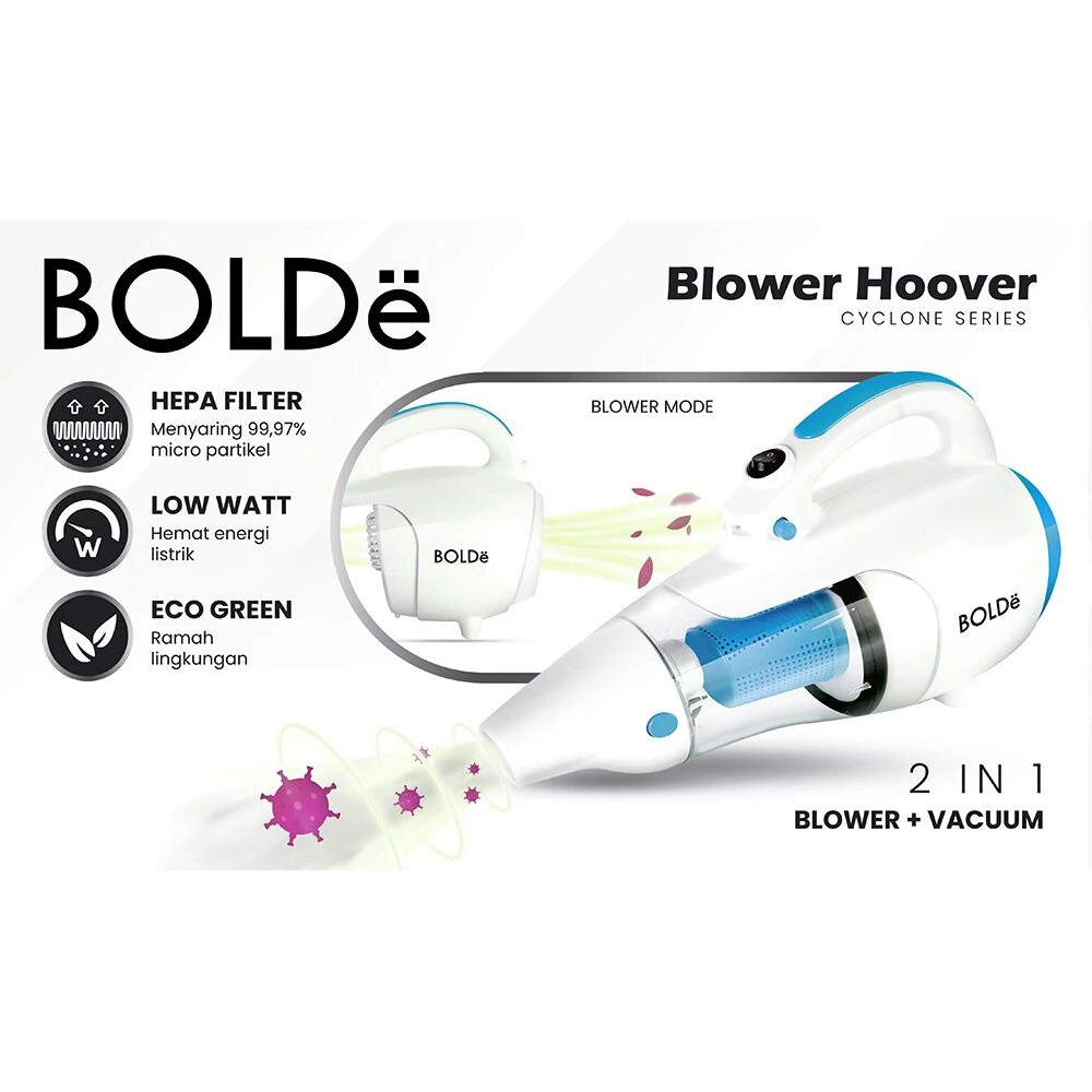 Vacum Cleaner 2 in 1 Super Hoover Bolde Original BOLDe  warna Biru