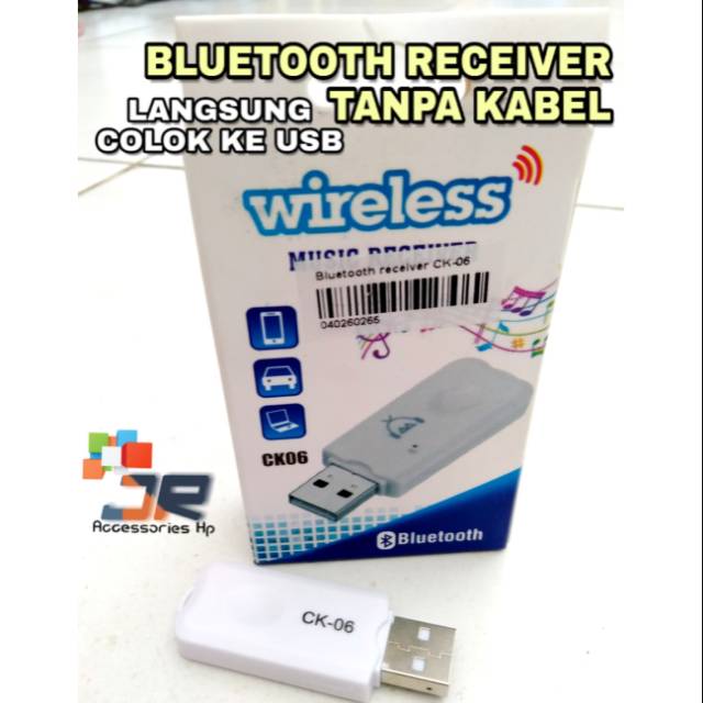 JRACCHP JUAL USB BLUETOOTH RECEIVER MUSIC MOBIL CK06 WIRELESS TANPA KABEL