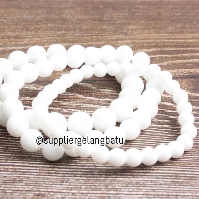 supplier GELANG BATU Onyx putih chakra yoga kesehatan siap kirim ready