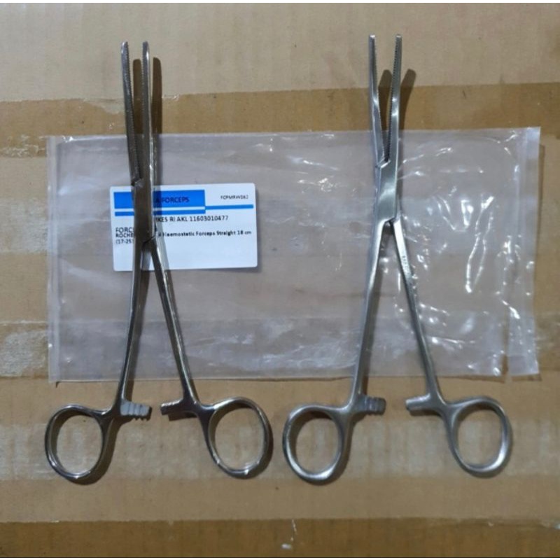 Pean Haemostatic Forcep 18cm Staright and Curved / Klem Arteri Pean 18 cm Lurus dan Bengkok