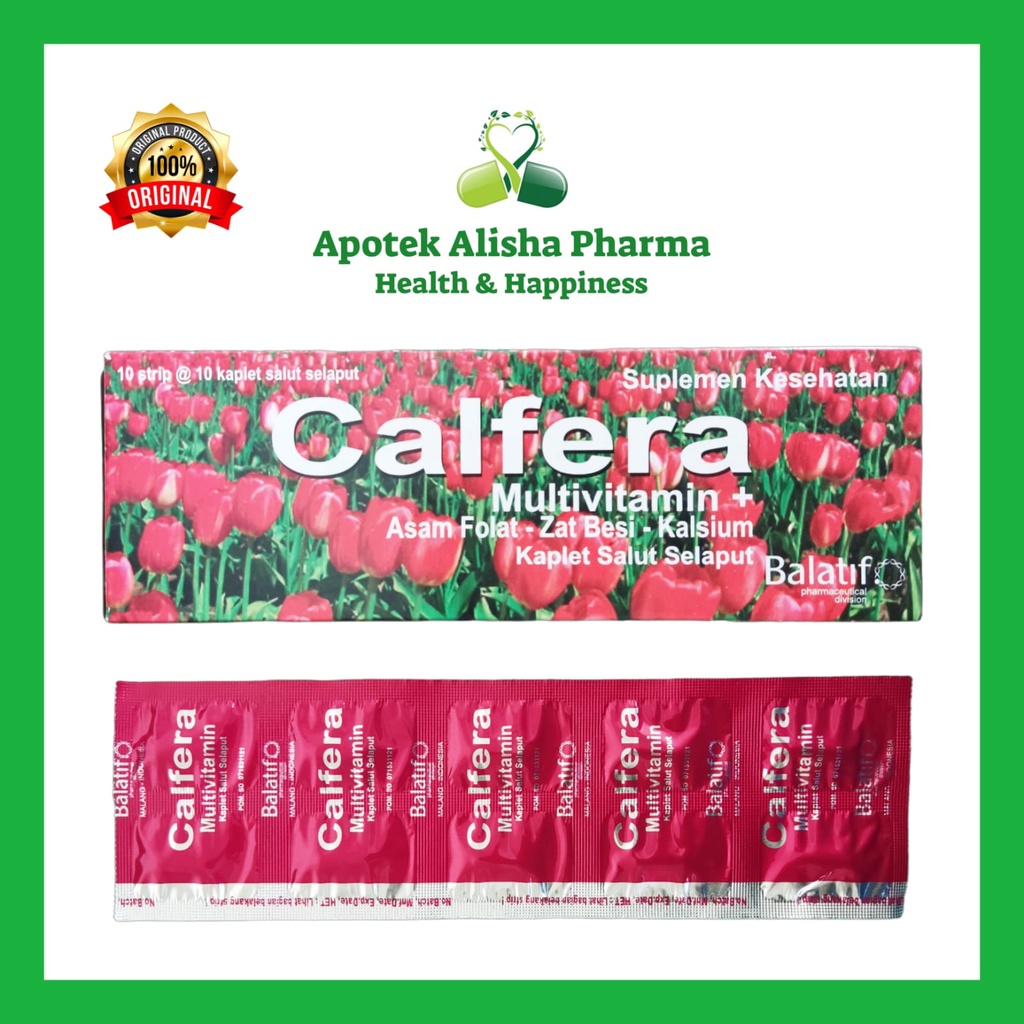 CALFERA STRIP 10 TABLET - Calfera Kaplet / Suplemen Multivitamin Mineral Ibu Hamil Menyusui &amp; Lansia / Kalfera Kaplet / Kalpera Tablet