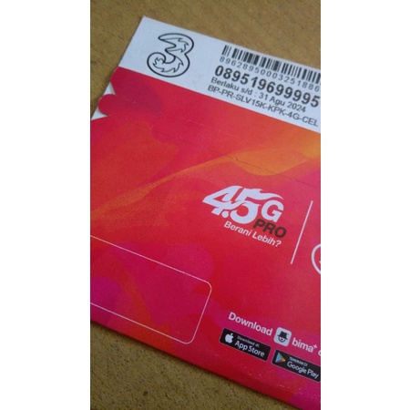 Kartu Perdana nomor cantik Tri three 99995 hoki