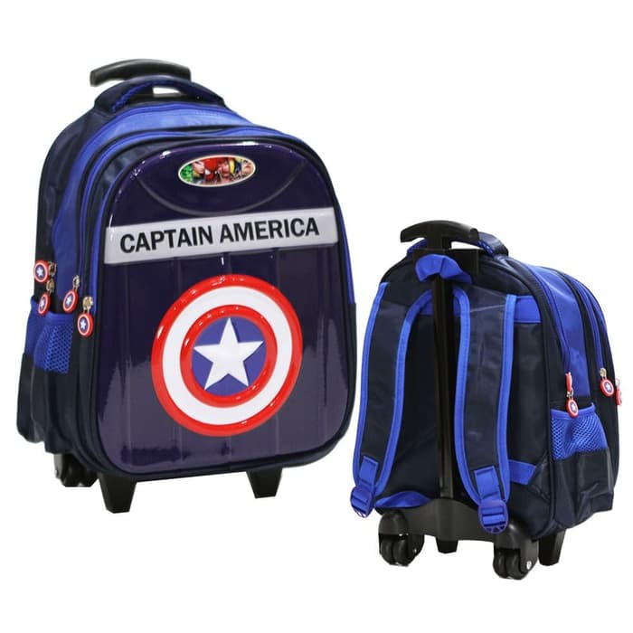 Tas Anak Cowo Trolley Sekolah TK Super Hero AVENGERS 6D Timbul -1009