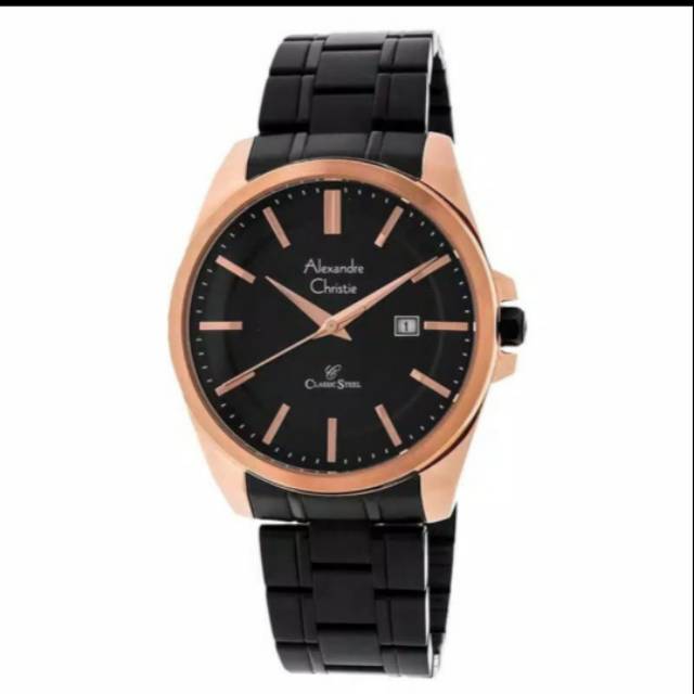 Alexandre Christie AC 8404 MD Black Dial Rose Gold Stainless Steel