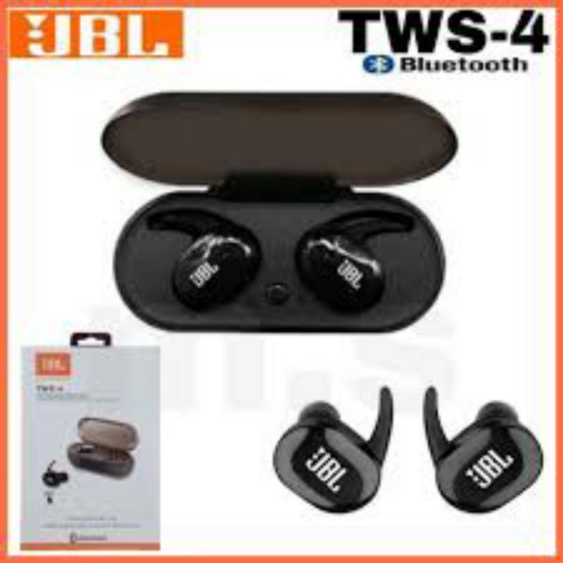 Hf handsfree henset Headset hensfre bluetooth JBL TWS 4 Original -Hitam