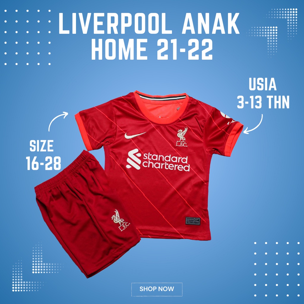 Baju Bola Anak Laki Laki Liverpool Home 2021 2022 - GO Thailand
