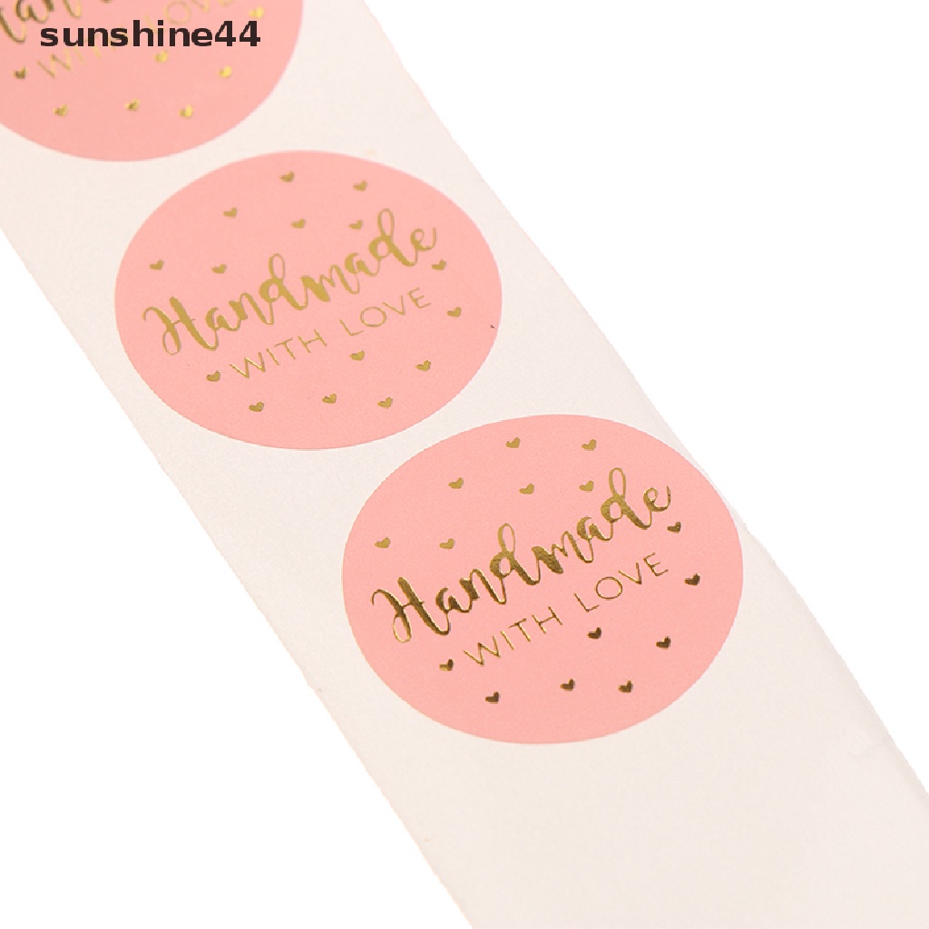 Sunshine 500pcs Stiker Label Tulisan Thank You For Your Order Bahan Kertas Kraft Warna Pink