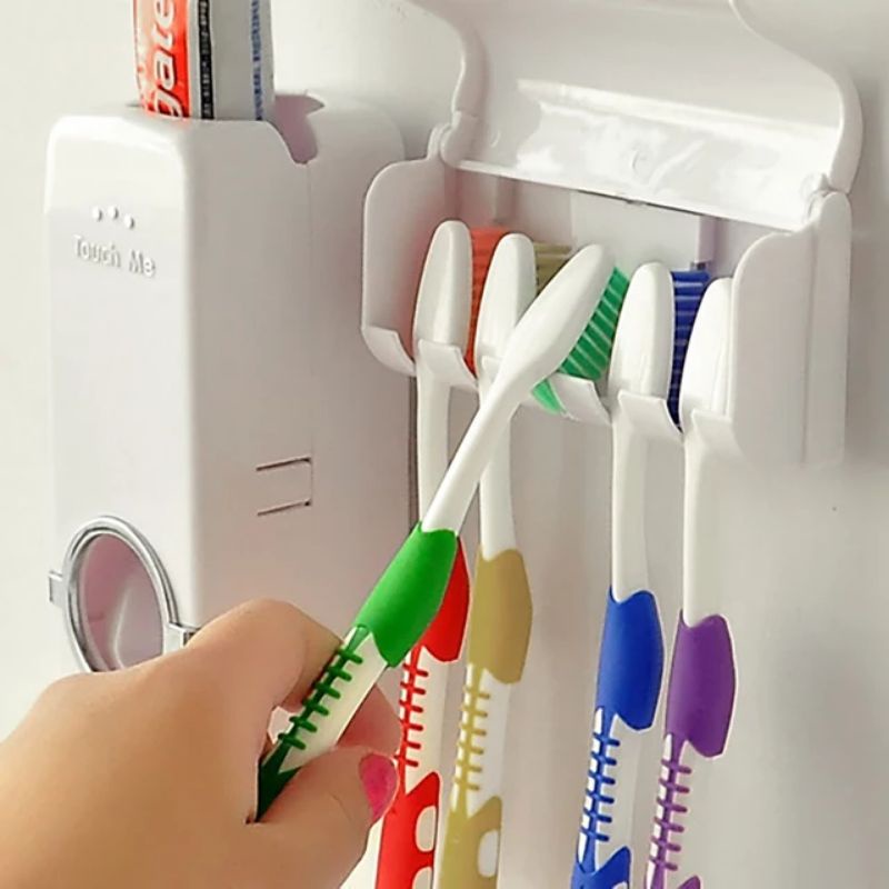 Dispenser Odol Pasta Gigi dan Tempat Sikat - Toothpaste Dispenser