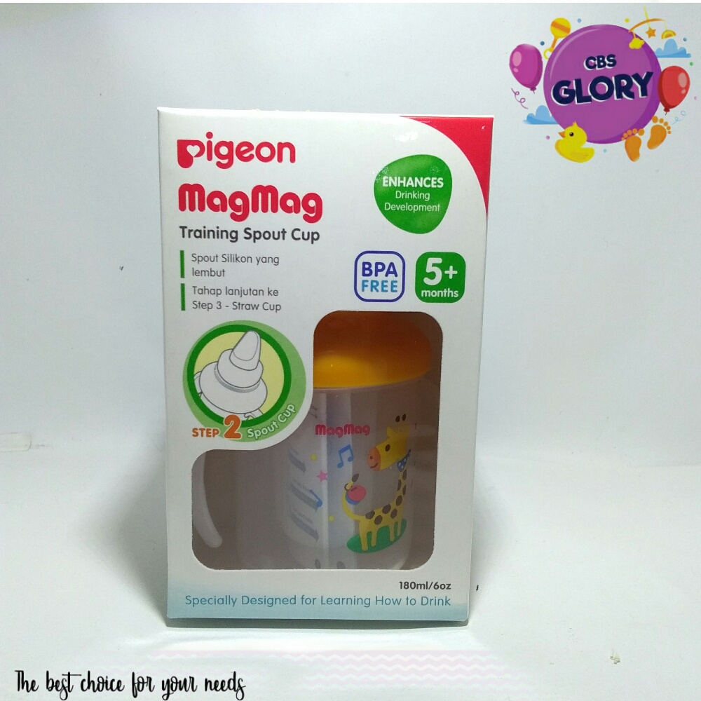 Pigeon Mag Mag Step 2 Spout Cup Silikon Lembut Untuk Usia 5+ Bulan