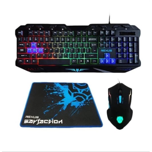 Keyboard Mouse Gaming Rexus Warfaction Vr1 Backlight 1