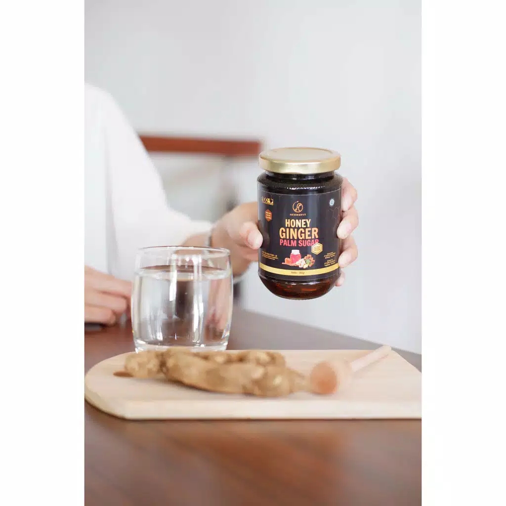 

HERMOFIT HONEY GINGER PALM SUGAR MADU ASLI DAN IRISAN JAHE GULA AREN