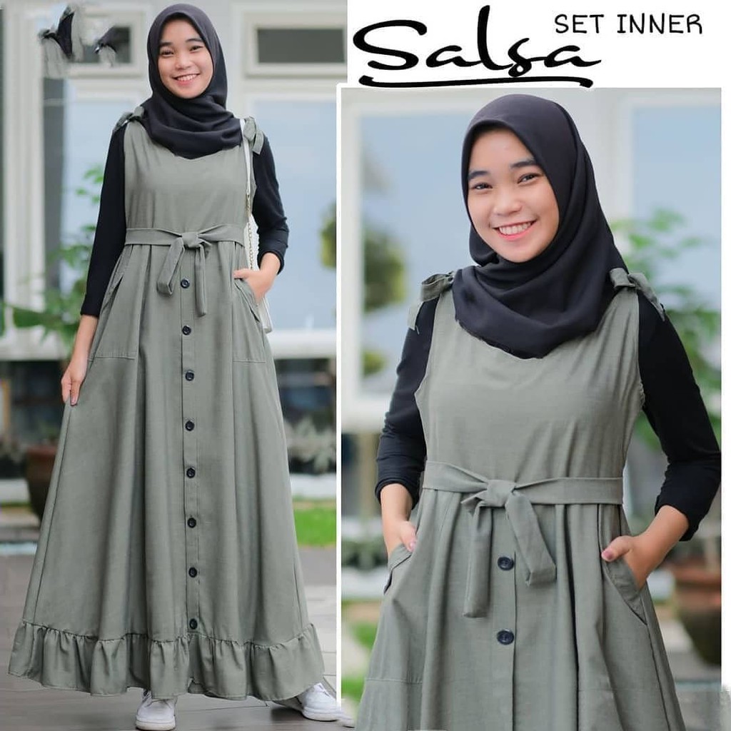 Salsa Set Overall [Overall + inner] / Pakaian Satu Set / Baju Overall Model Baru / Fashion Wanita