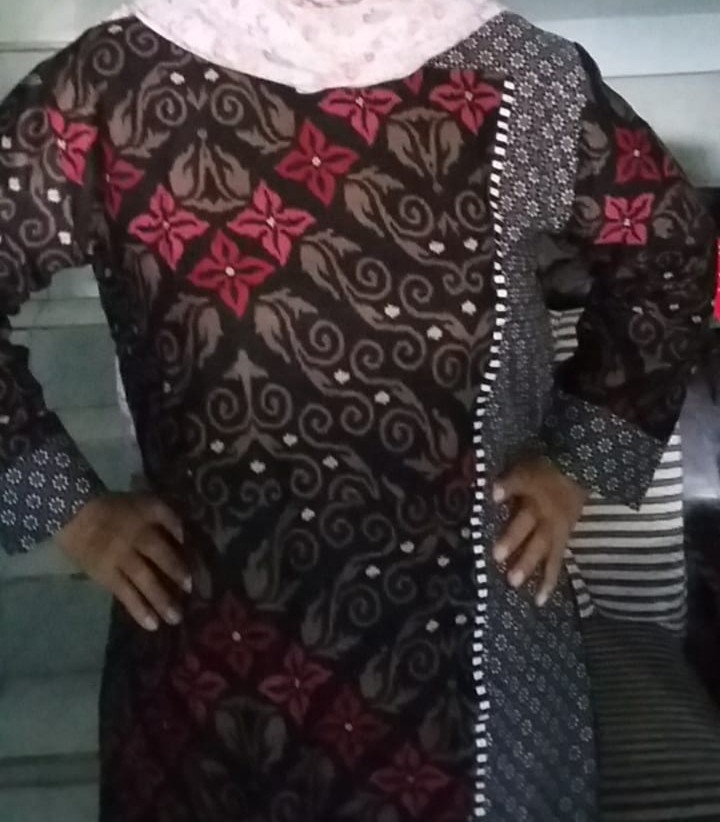 Ms Gamis Batik Sriwedari Maxi Jumbo Xxl Ld 110c. Resleting Belakang  Katun Sogan