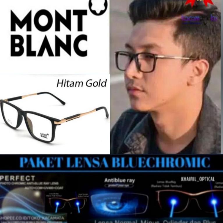 5Y5 frame kacamata pria MB0195 Blucromic minus atau normal dll