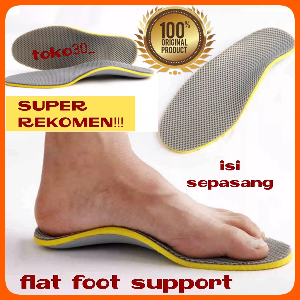 1 Pasang Insole 3D Premium Orthotics Flat Foot / Insole Sepatu Kaki Datar Kualitas Premium