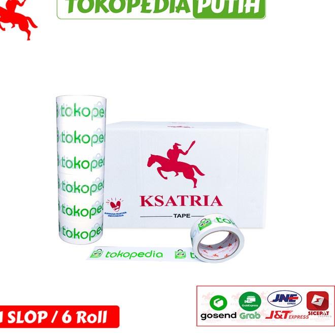 

✨MEN SALE✨ Lakban OPP Tape / Lakban Printing Lakban Toko Hejjo White 80 Yard KSATRIA Tape (1 Slop) buruan
