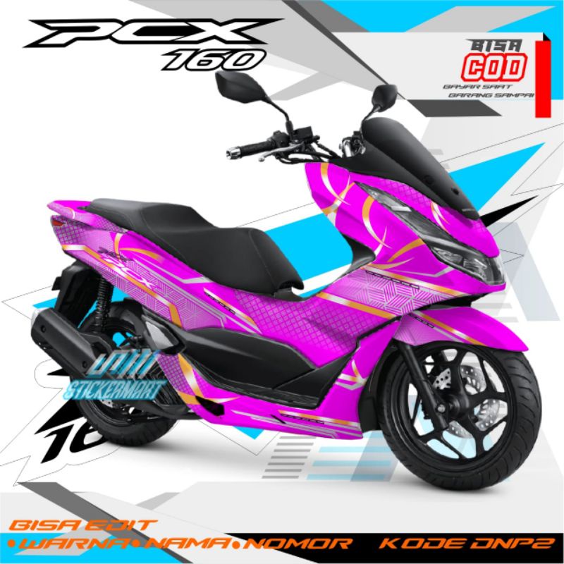 sticker decal pcx 160 motif abstrak 3D pink