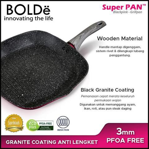 BOLDe super pan grill pan 28cm blackpink pemanggang bolde