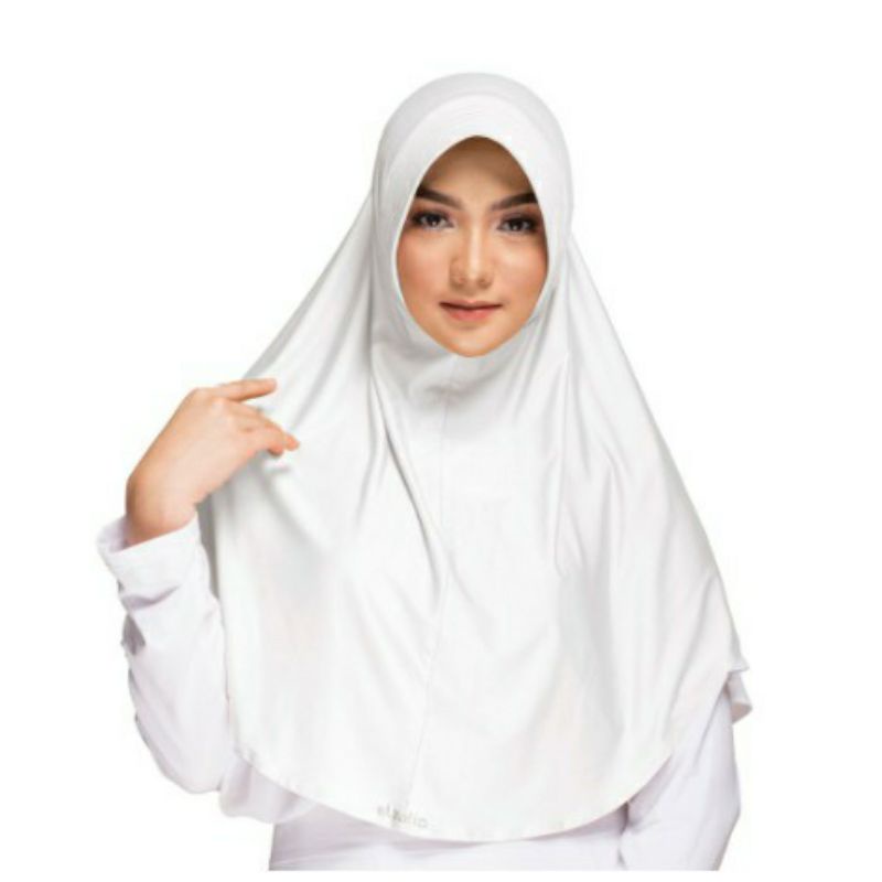 Kerudung elzatta Instant Hijab Instant Jilbab Sekolah Terbaru Putih polos Zaria Citra Original