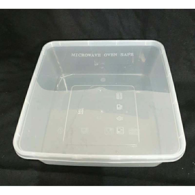 THINWAL 2000ml square kotak nasi bok nasi plastik