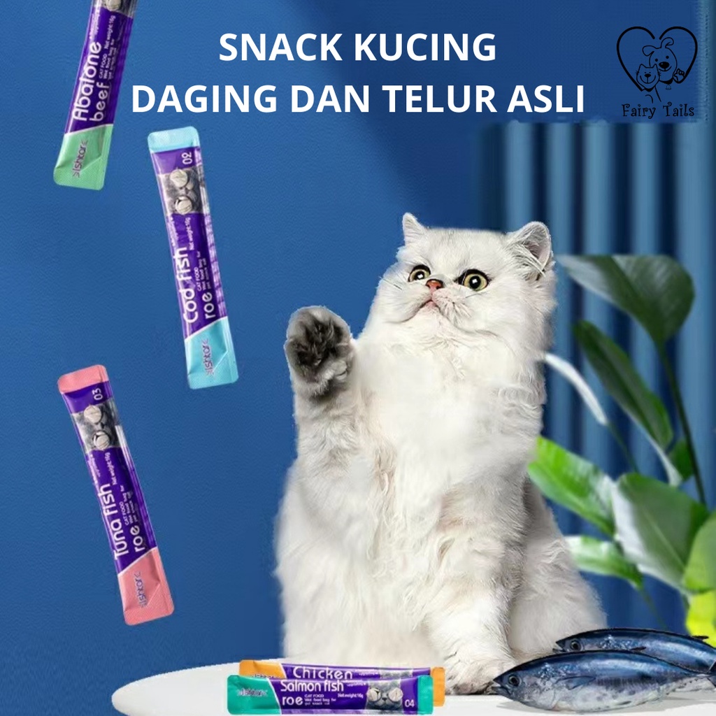 Cat Snack Liquid Strip Creamy Ishtar | Snack Cemilan Kucing Cream Makanan Basah 16 Gram (Single)