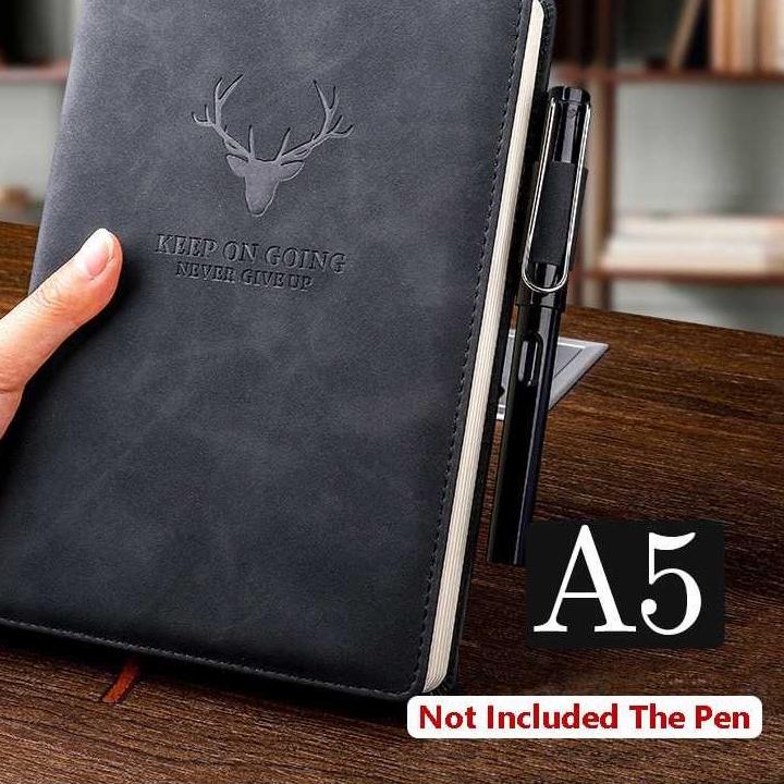 

Big Sale Buku Catatan Kerja Notebooks Cover Kulit Jurnal PU Kertas A5 Hitam ~